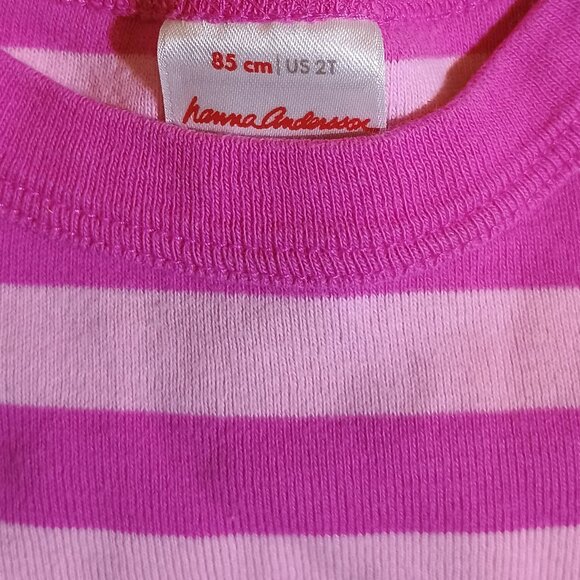 Hanna Andersson / Long Sleeve Rugby Shirt / Girls / 2T / Pink / Striped Preowned - Picture 2 of 6